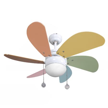 Ventilador Delfin Colores Pastel Fabrilamp Ø77cm