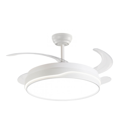 Ventilador NELO Blanco - Motor DC. luz LED. Ø50-107CM.