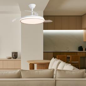 Ventilador retractil ALEMAR Dublin Blanco Madera Luz LED Ø50-107 cm