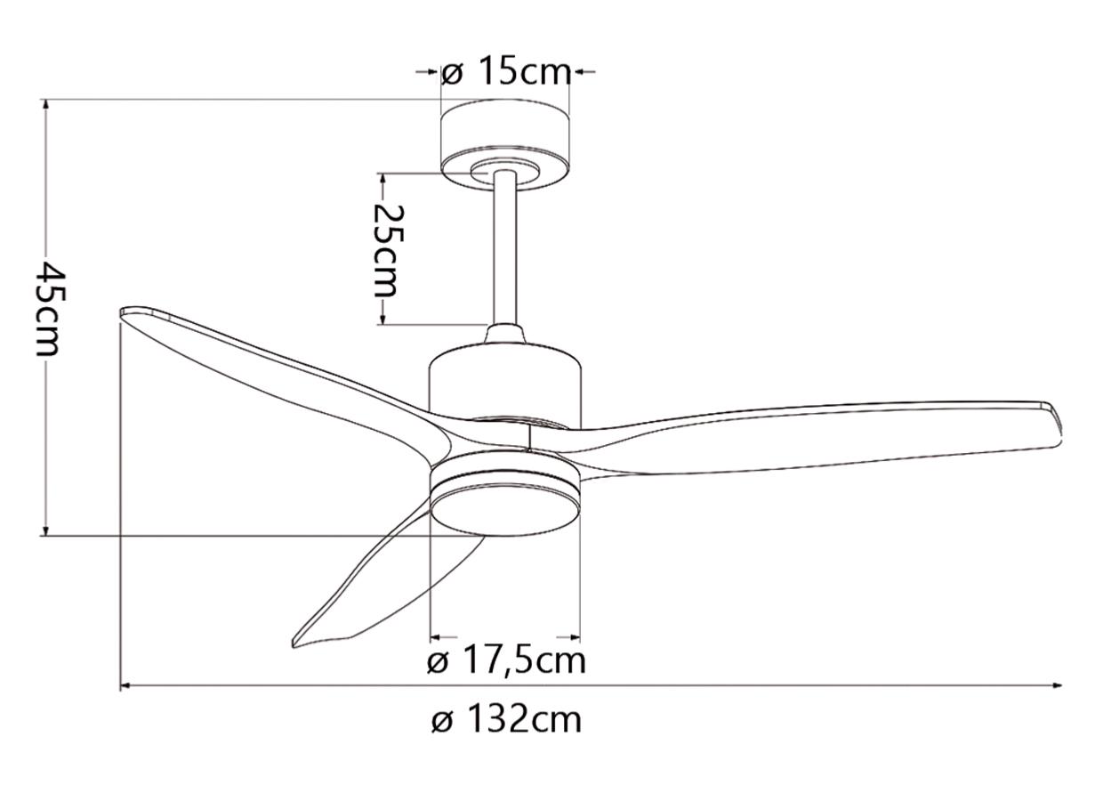 medidas de ventilador Madeira ALEMAR Ref 16041