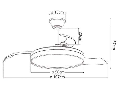medidas de ventilador Samana ALEMAR Ref 16013