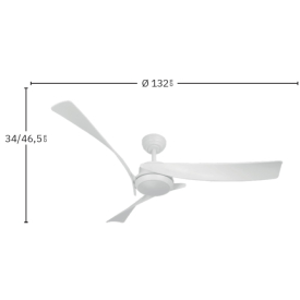 Ventilador Tarento Blanco Fabrilamp - Motor DC Ø132cm