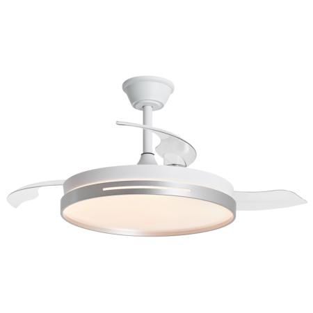 Ventilador retractil ALEMAR Togo Blanco Plata Luz LED Ø50-107 cm