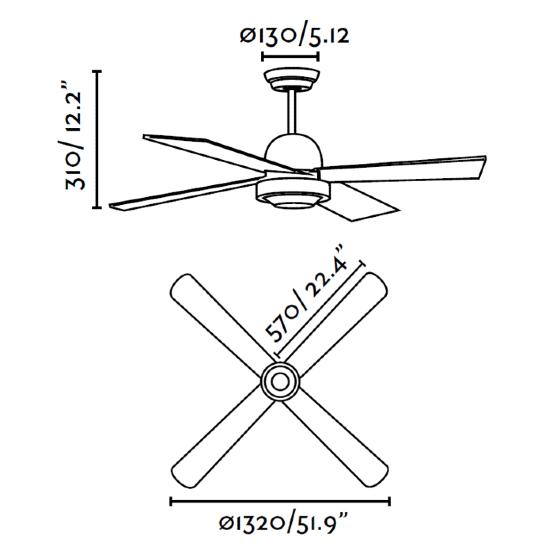 medidas ventilador ibiza niquel faro