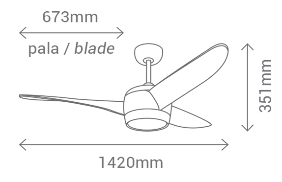 medida ventilador impala sulion