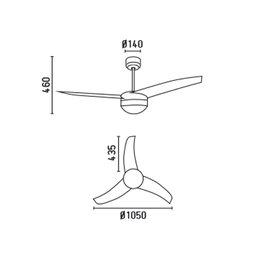 Ventilador de techo Easy Faro - medidas