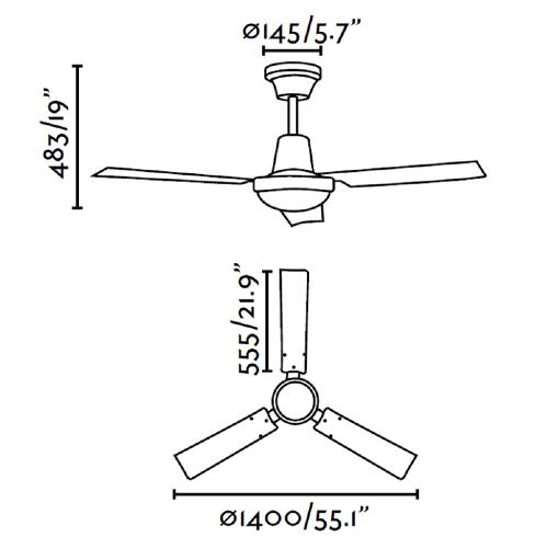 medidas ventilador mini indus faro