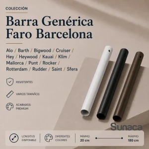 Barra generica para ventiladores de techo Faro Barcelona