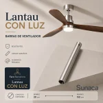 Barra accesorio ventilador Lantau con luz Faro Barcelona
