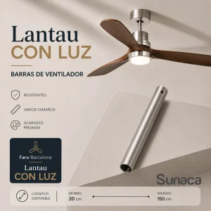 Barra accesorio ventilador Lantau con luz Faro Barcelona