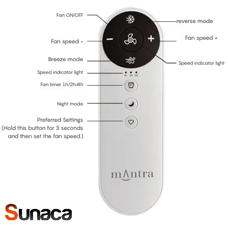 mando-ventilador-ipanema-mantra Ventilador de techo Mantra Ipanema Blanco Madera clara Sin Luz 106 cm