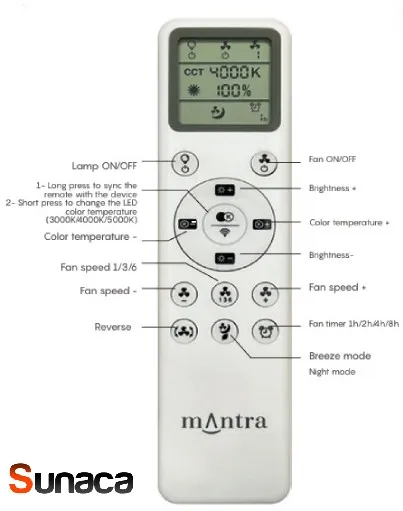 Ventilador de techo Mantra Nepal II Blanco Luz LED 100 cm
