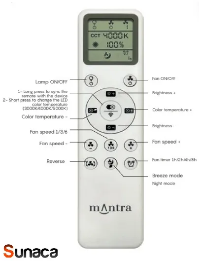 mando-ventilador-nepal-ll-mini-mantra Ventilador Mantra Nepal II MINI Negro Madera clara Luz LED 75 cm