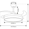 Medidas Ventilador de techo retráctil Andiluz New Maui
