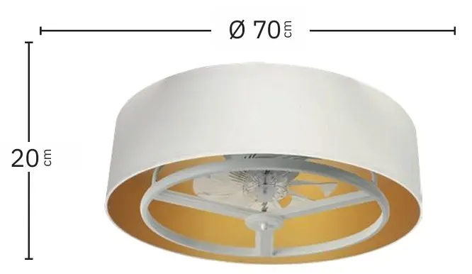 Medidas de Ventilador de techo ANUSKA Abrila con luz