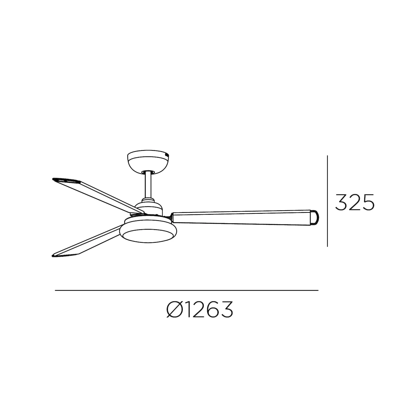 Medidas de Ventilador de techo CALIMA FORLIGHT con luz