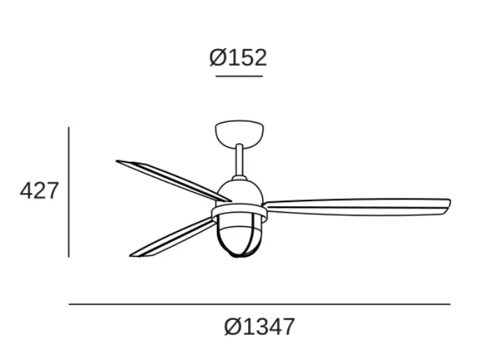 Medidas de Ventilador de techo MARINER FORLIGHT con luz