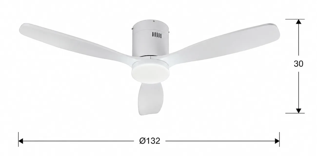 Medidas de Ventilador de techo Siroco SCHULLER con luz