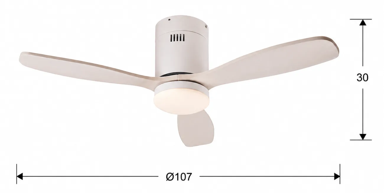 Medidas de Ventilador de techo Siroco MINI SCHULLER con luz