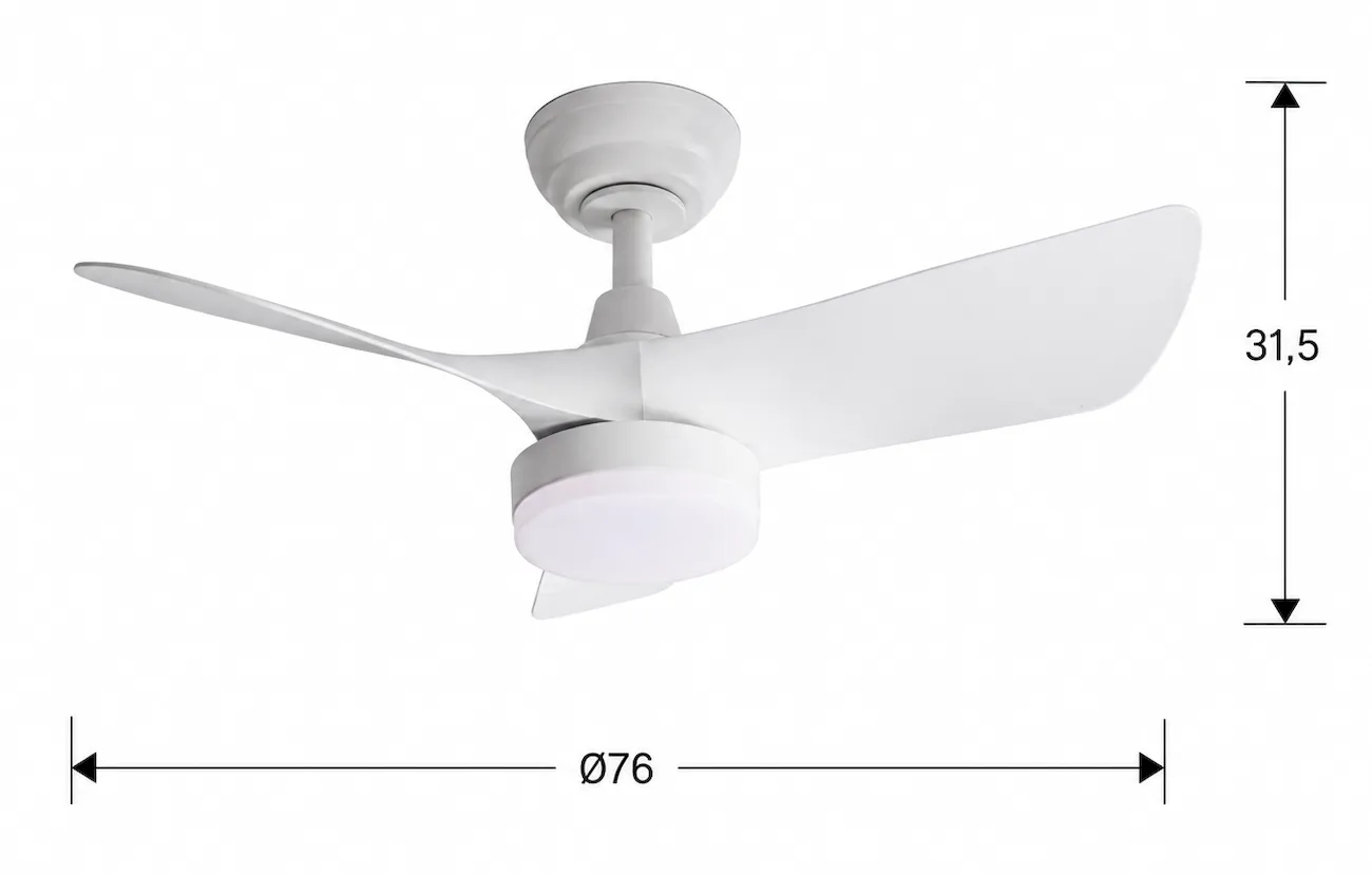 Medidas de Ventilador de techo Tropic SCHULLER con luz