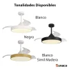 Ventilador retráctil Mantra Alaska Negro Luz LED 50-106 cm