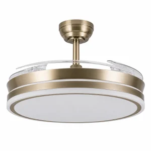 Ventilador de techo retráctil Andiluz New Maui Oro envejecido LED 4 aspas