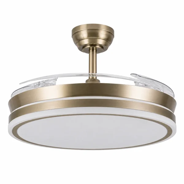 Ventilador de techo retráctil Andiluz New Maui Oro envejecido LED 4 aspas