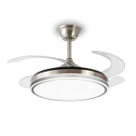 Ventilador retráctil Ambra L P&B níquel LED 50-108 cm