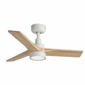 ventilador-de-techo-faro-klim-s-blanco-pino-luz-led Ventilador de techo Faro Barcelona Klim S blanco pino