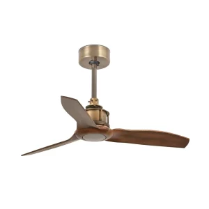 ventilador-de-techo-just-fan-s-oro-envejecido-33428 Ventilador de techo Faro Barcelona Just Fan S oro envejecido nogal