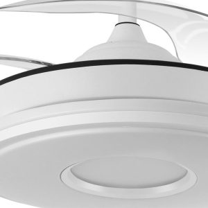 Ventilador retráctil Abrila Dani S blanco luz Led
