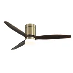 Ventilador Abrila Aguilon Oro envejecido roble luz LED 132 cm