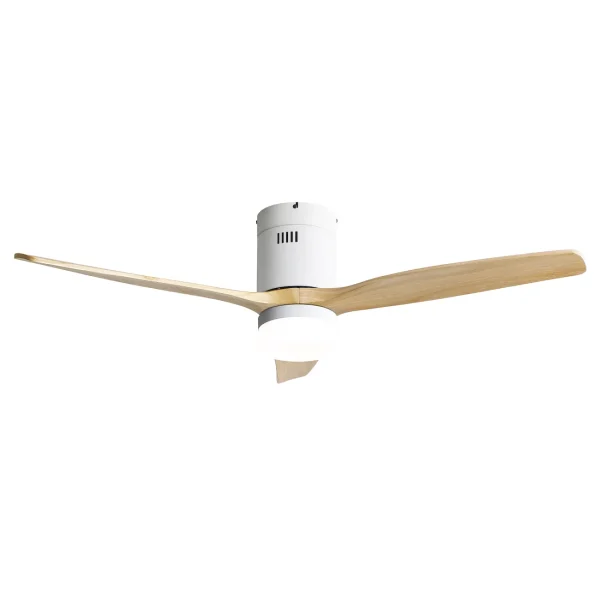 Ventilador de techo Abrila Aguilon blanco haya luz LED 132 cm