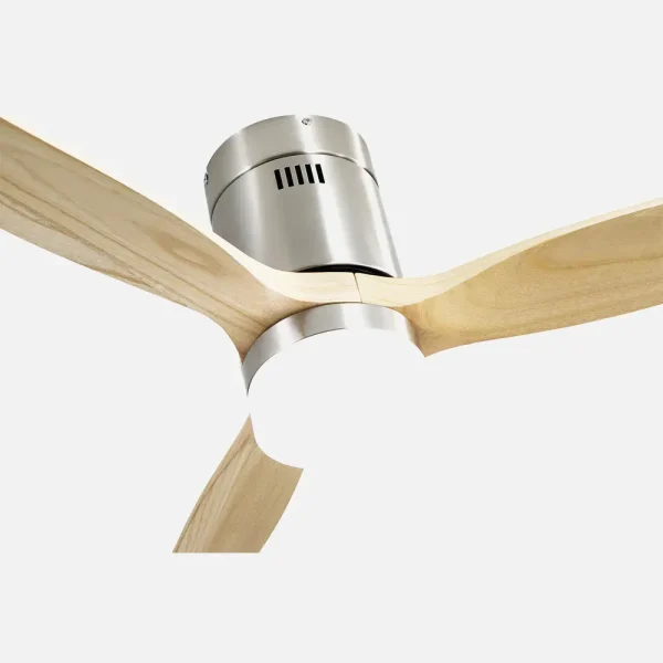 Ventilador de techo Abrila Aguilon níquel haya luz LED 132 cm