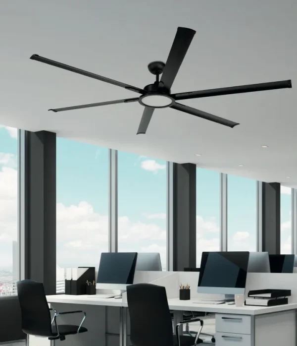 Ventilador de techo Abrila Almanzor negro luz LED 214 cm