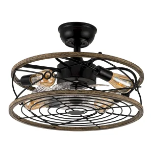 Ventilador de techo Abrila Arcadia negro con luz 50 cm