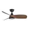 Ventilador de techo Abrila Atomo negro madera luz LED 91 cm