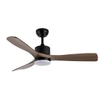 Ventilador de techo Abrila Azabache negro roble luz LED 121 cm
