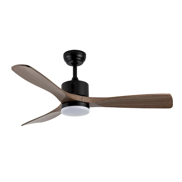Ventilador de techo Abrila Azabache negro roble luz LED 121 cm