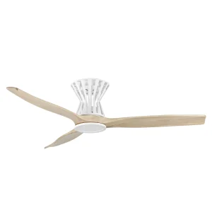 Ventilador de techo Abrila Baltir blanco madera luz LED 132 cm