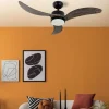 Ventilador Abrila Bembezar negro madera luz LED 107 cm