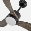 Ventilador Abrila Bembezar negro madera luz LED 107 cm