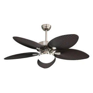 Ventilador de techo Borasco Abrila níquel luz led