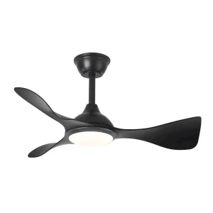 Ventilador de techo Abrila Caiman negro luz LED 89 cm
