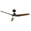 Ventilador Abrila Captus negro roble luz LED 132 cm