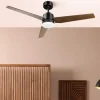 Ventilador Abrila Captus negro roble luz LED 132 cm