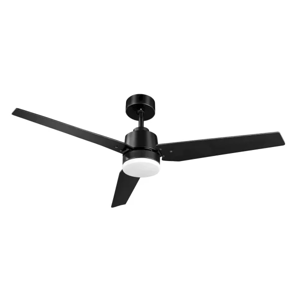 Ventilador Abrila Captus negro roble luz LED 132 cm