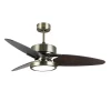 Ventilador de techo Abrila Cross cuero negro - nogal luz LED 132 cm