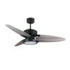 Ventilador de techo Abrila Cross negro gris - roble luz LED 132 cm