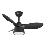 Ventilador de techo Abrila Cubico negro luz LED 82 cm